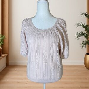 Philosophy Pink Knit Short Sleeve Sweater